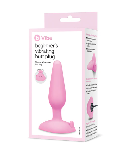 b-Vibe Beginner's Vibrating Tapered Butt Plug - Pink - Image 5