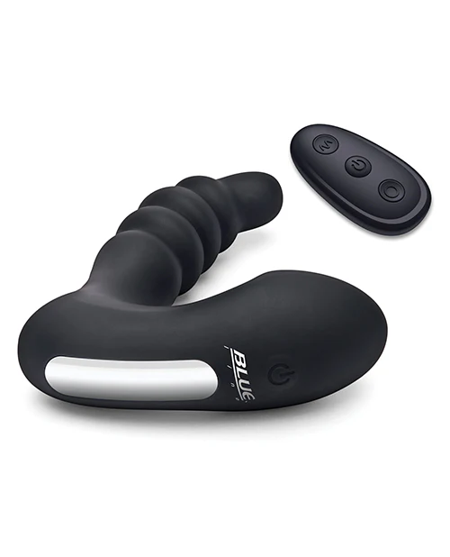 Blue Line Vibrating Prostate Prodder w/Remote - Black - Image 5