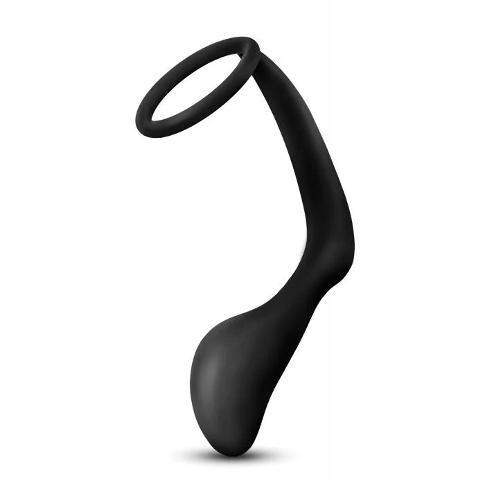 Blush Anal Adventures Silicone Cock Ring Plug Black - Image 4