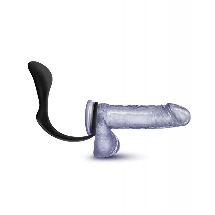 Blush Anal Adventures Silicone Cock Ring Plug Black - Image 5