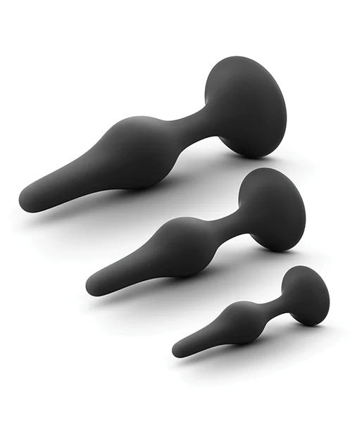Blush Anal Adventures Platinum Silicone Beginner Plug Kit - Black - Image 4