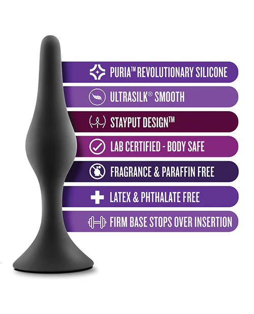Blush Anal Adventures Platinum Silicone Beginner Plug Kit - Black - Image 5