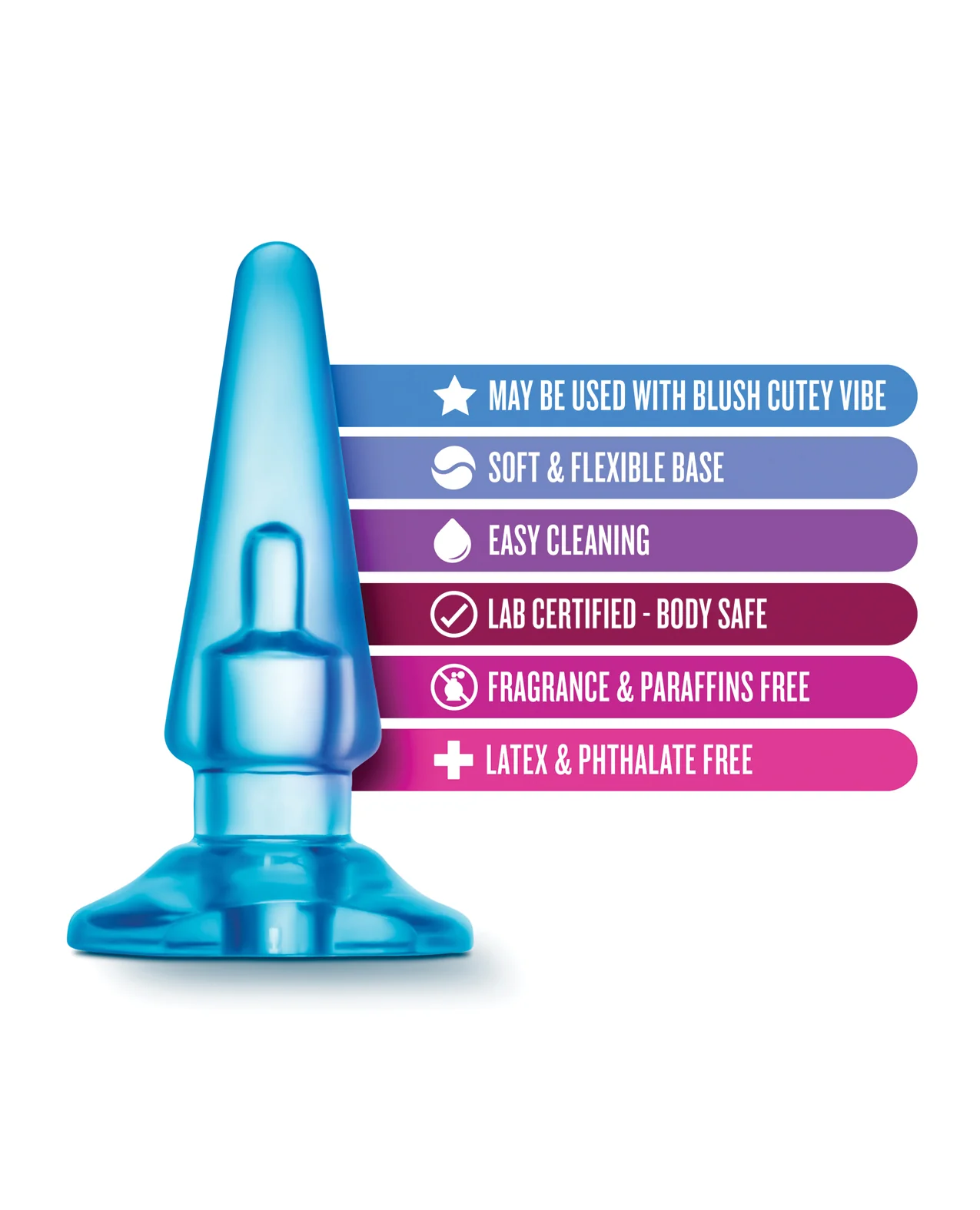 Blush B Yours Basic Anal Plug - Blue - Image 6