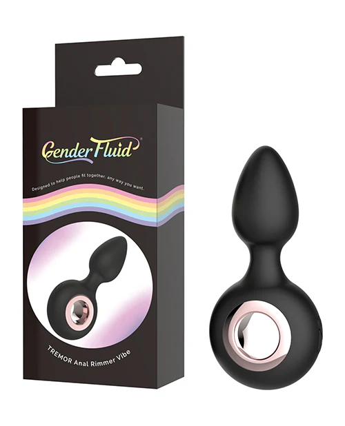 Gender Fluid Tremor Ring Plug Anal Vibe - Black - Image 3