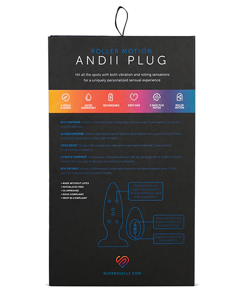 Nu Sensuelle Andii Vertical Roller Motion Butt Plug - Navy - Image 6