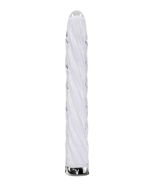 Playboy Pleasure In the Twist Glass Vibrator - White - Image 3