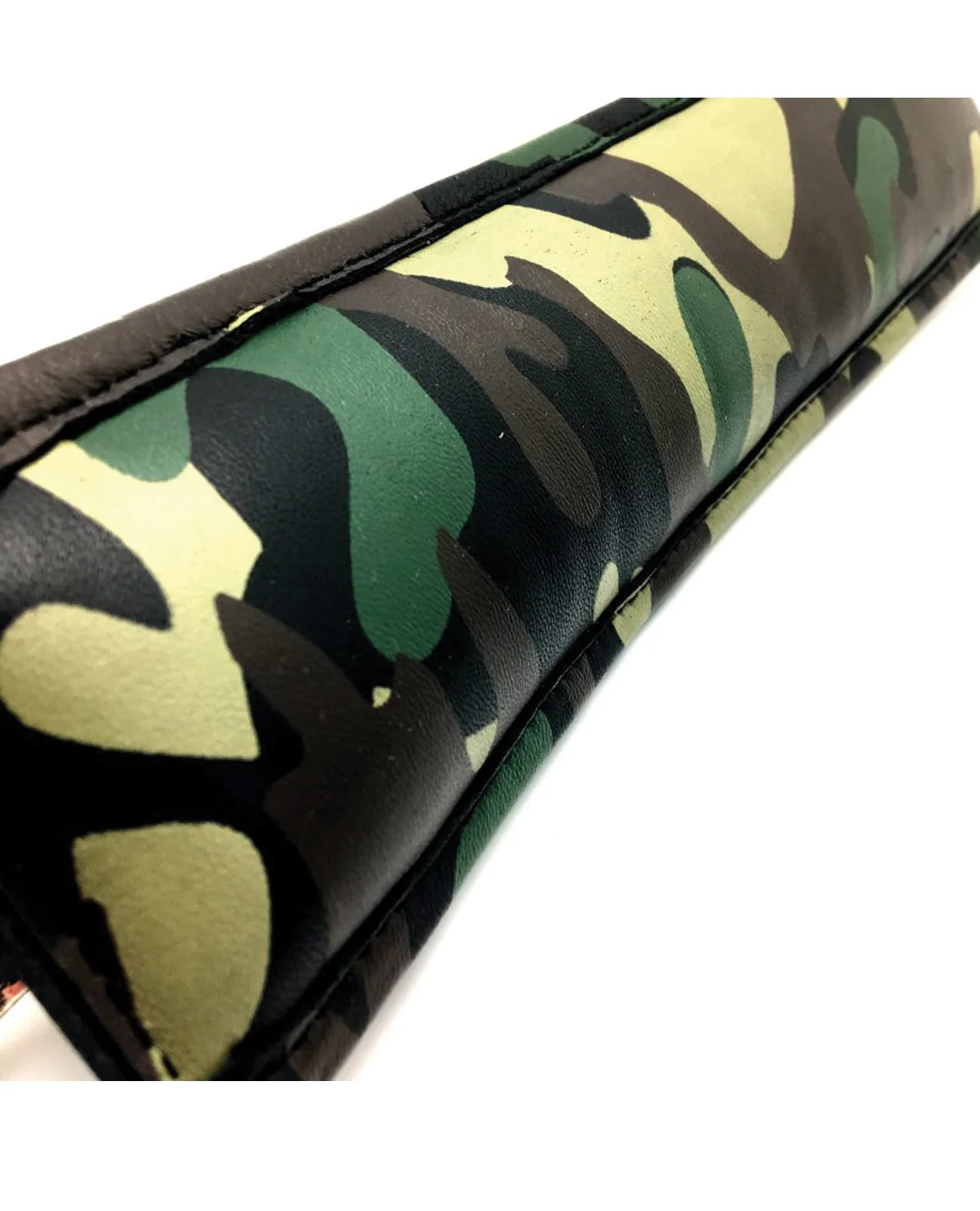 Sensual Sin Leather Padded Wrist Cuffs - Camo Piping - Image 5
