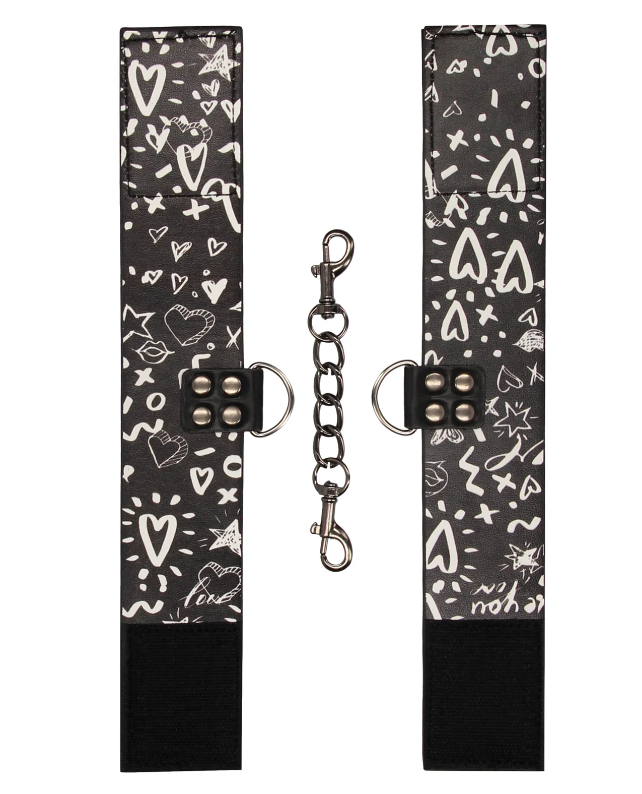 Shots Ouch Love Street Art Fashion Printed Ankle Cuffs - Black - Image 4
