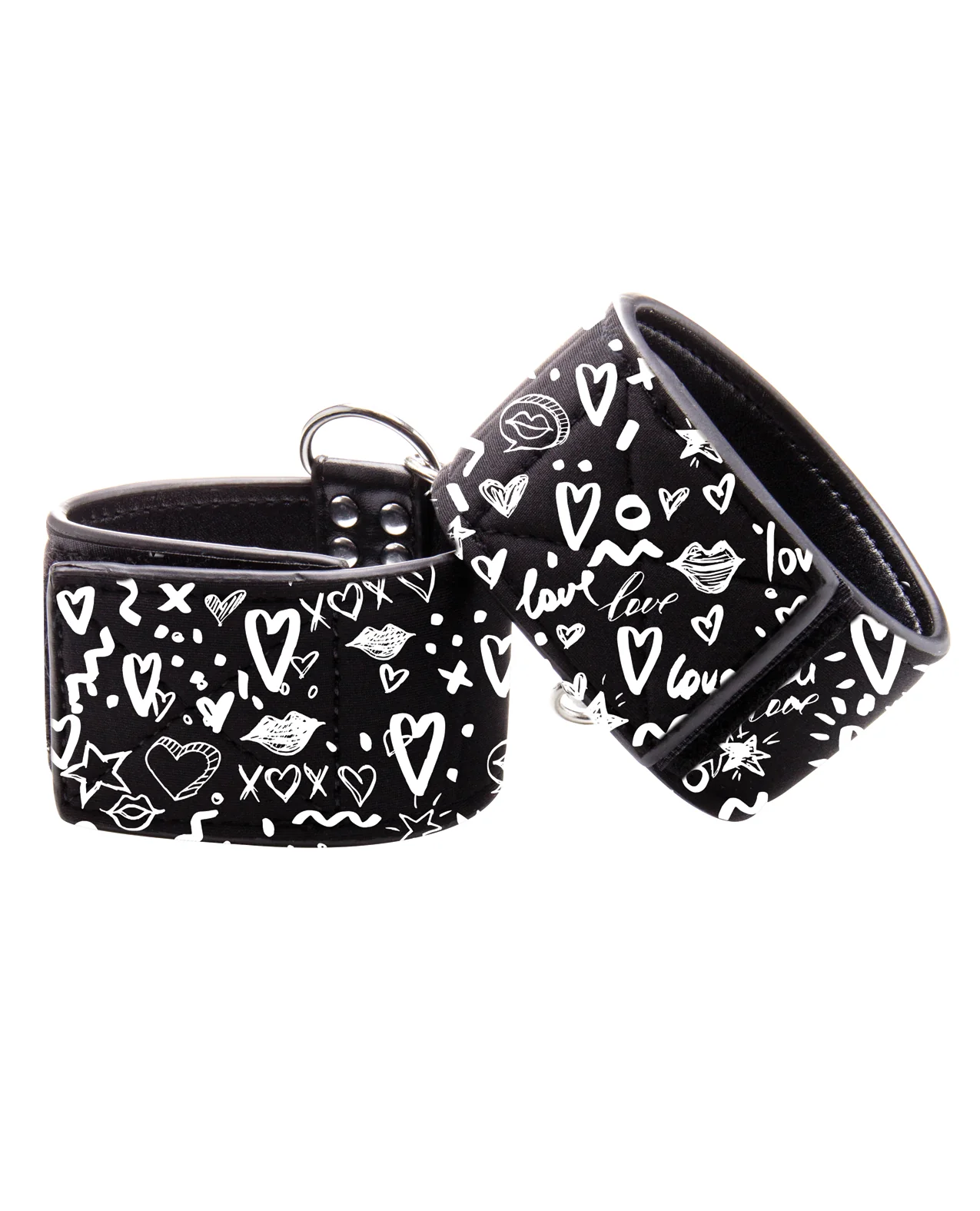 Shots Ouch Love Street Art Fashion Printed Ankle Cuffs - Black - Image 5