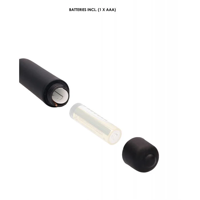 Shots Ouch Urethral Sounding Silicone Vibrating Bullet Plug w/Beaded Tip - Black - Image 4