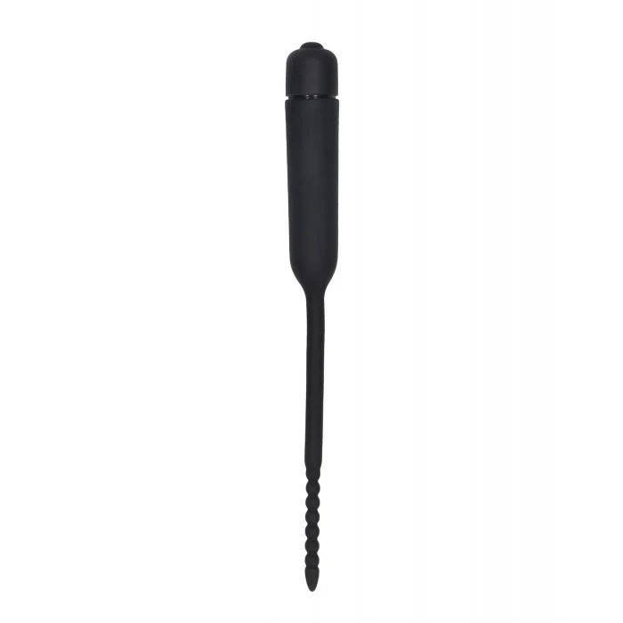 Shots Ouch Urethral Sounding Silicone Vibrating Bullet Plug w/Beaded Tip - Black - Image 6