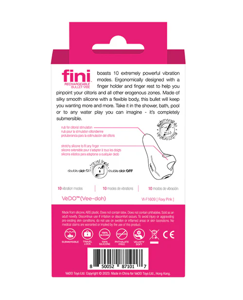 VeDO Fini Rechargeable Bullet Vibe - Pink - Image 5