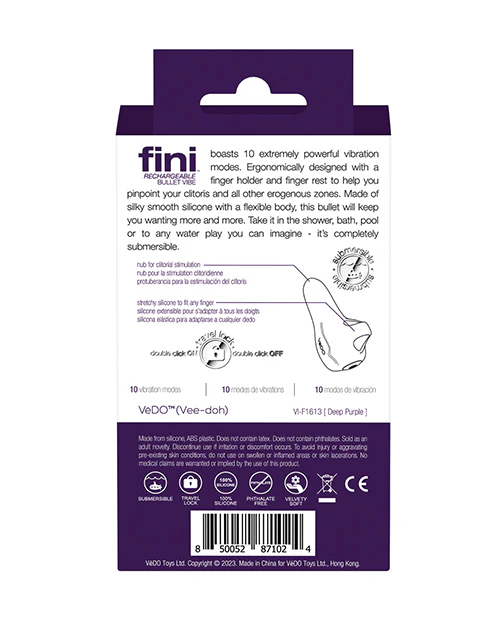 VeDO Fini Rechargeable Bullet Vibe - Purple - Image 4
